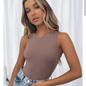 White Fox Playing to Win Bodysuit - Nude